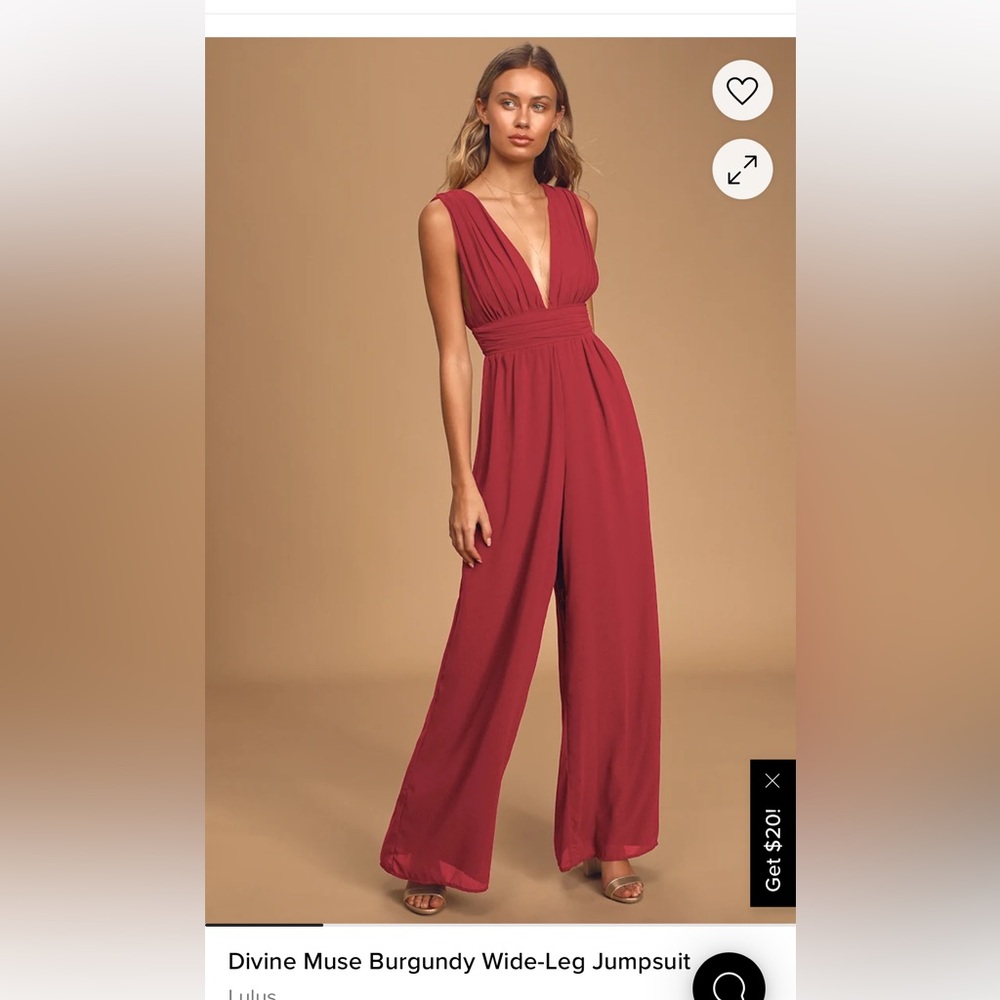 Lulus Divine Muse Burgundy Wide-Leg Jumpsuit